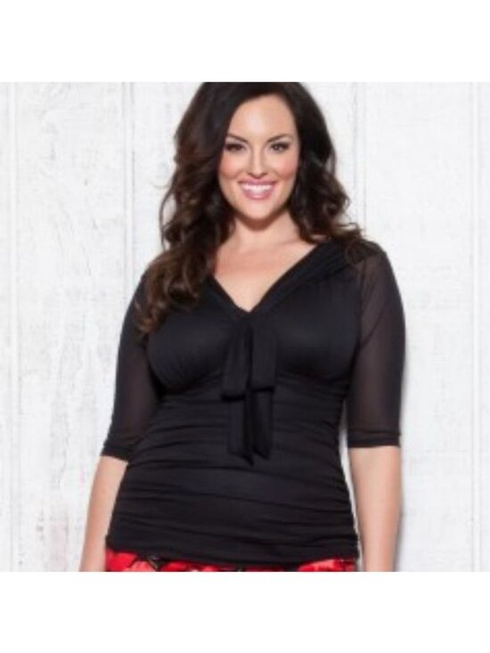 Kiyonna Tops - NWT KIYONNA MELROSE MESH BLACK TOP!